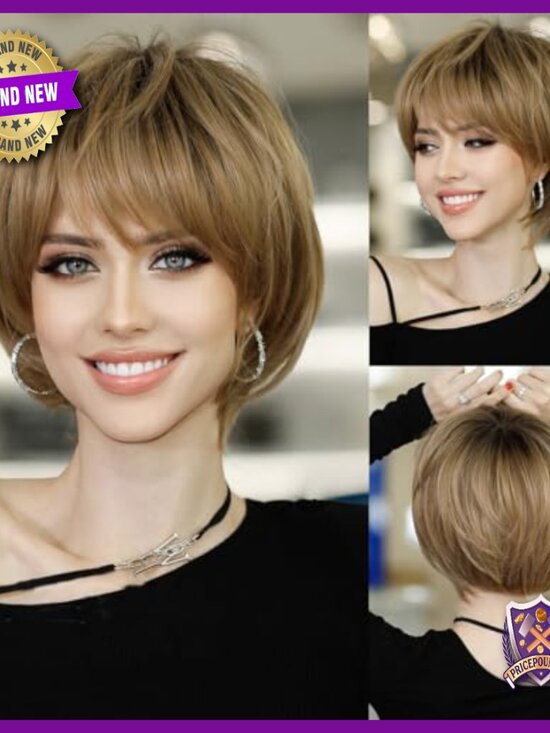 Pixie Cut Short Human Hair Wig, Layered Lightweight Breathable Glueless main image 4